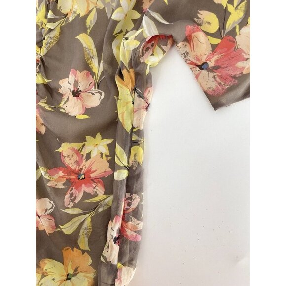 SUNDANCE Women’s Silk Floral Gathered V-Neck Side Zip Dress Size 8 Spring - Picture 10 of 14